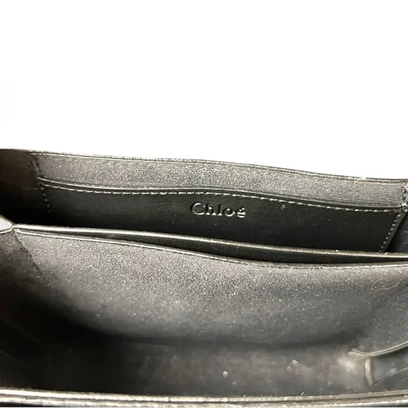 Chloe Faye Black Leather Ring Crossbody Bag - Picture 9 of 12
